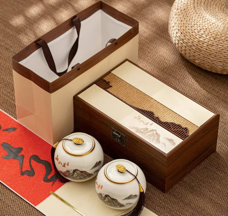 誉品袍湖南特产岳阳君山银针2025新茶春茶明前黄茶高档茶叶礼盒装送长辈 山如画双罐礼盒